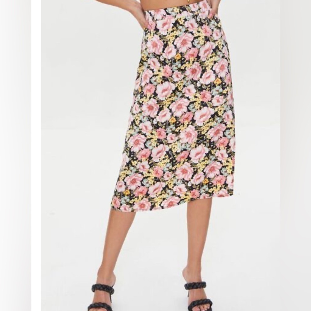 NWT Forever 21 floral midi skirt